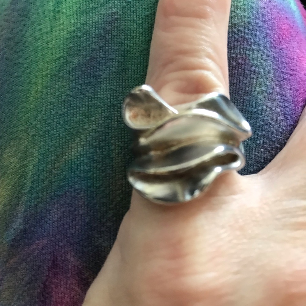 Aureus + Argent Silver Wave Swirl ring new with tag size 8 banana republic - Picture 4 of 7